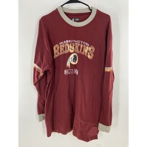 Washington‎ Redskins Shirt Mens XLT Red Long Sleeve Graphic NFL Football Adult